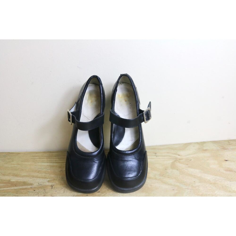 John Fluevog Shoes 9 Black Leather Mini Gorgeous Mary Jane Boho Whimsigoth - Picture 4 of 15